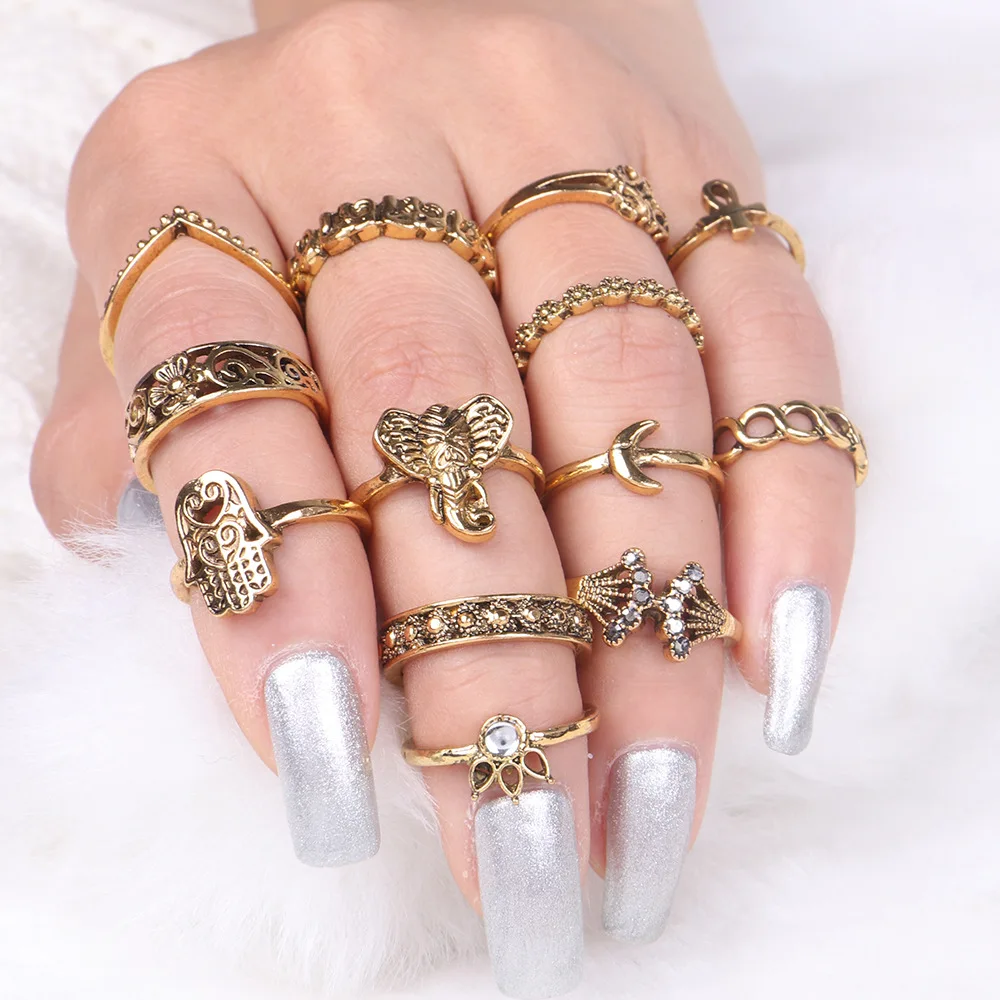 13 шт. винтажный богемный вырезанный в виде слона женский этнический античный