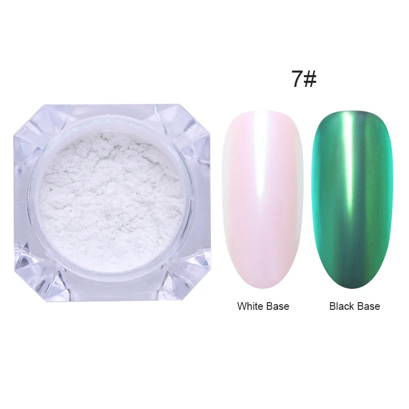 Mirror Powder 7 1 г зеркальный блеск для ногтей хромированная пигментная оболочка Ослепительная DIY салон микро голографическая пудра лазер для украшения ногтей маникюр - Цвет: Mirror Powder 7