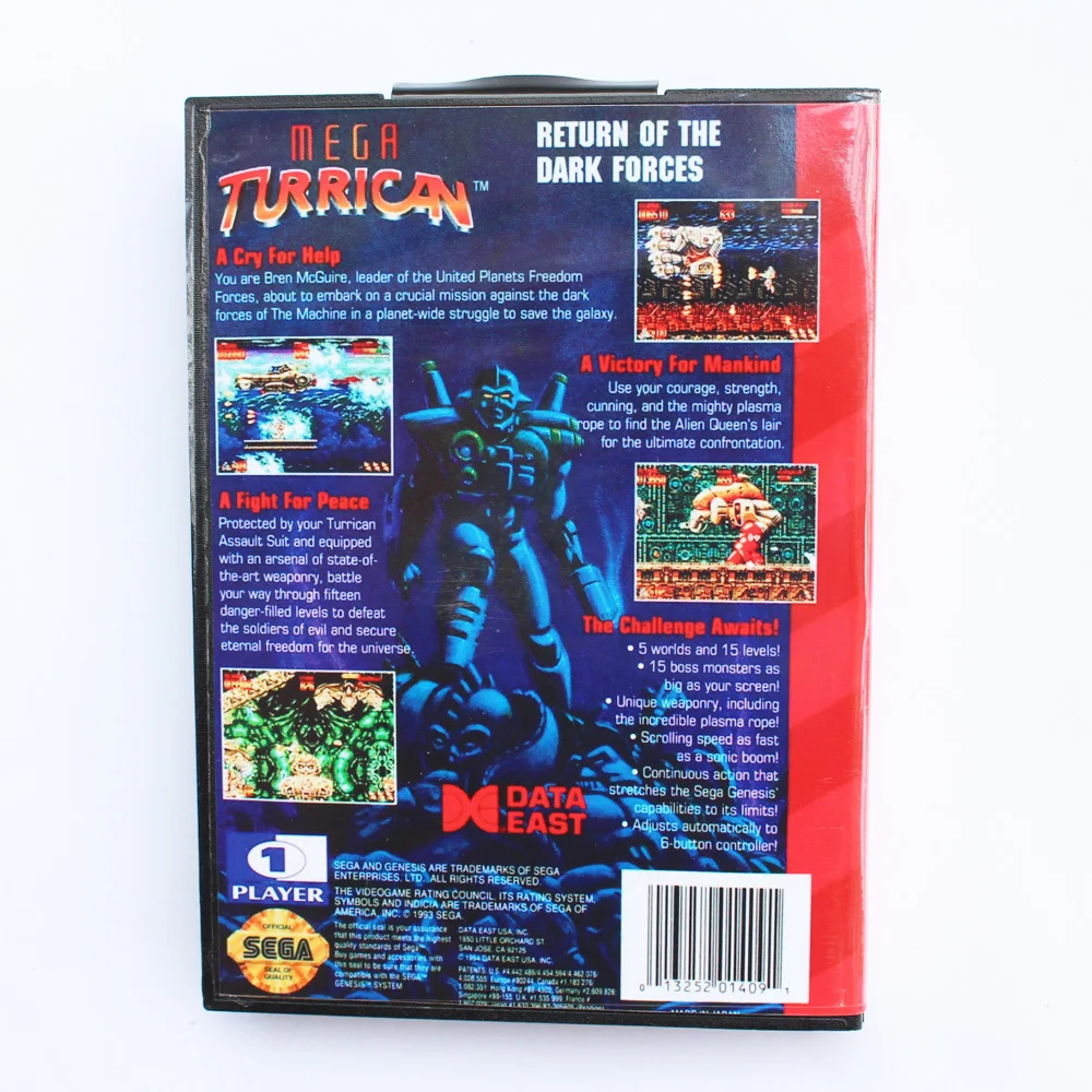 Игровой картридж Mega Turrican 16 бит MD игровая карта с розничной коробкой для Sega Drive |