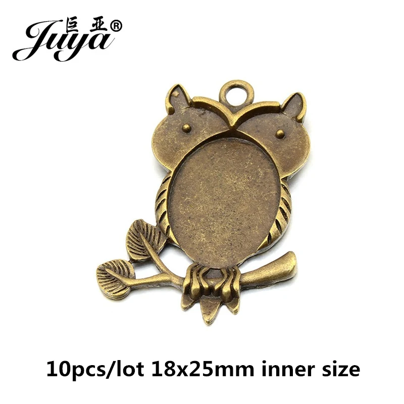Bronze JUYA 10 шт./лот, подвеска из цинкового сплава, пустая Камея, кабошон, Базовая установка для DIY, ожерелье, подвеска, ювелирные изделия, принадлежности для изготовления - Цвет: Bronze