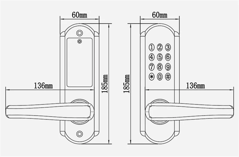 Waterproof Mechanical Digital Door Lock Push Button Keypad Keyless Code Combination Lock Set Intelligent Smart Door Lock