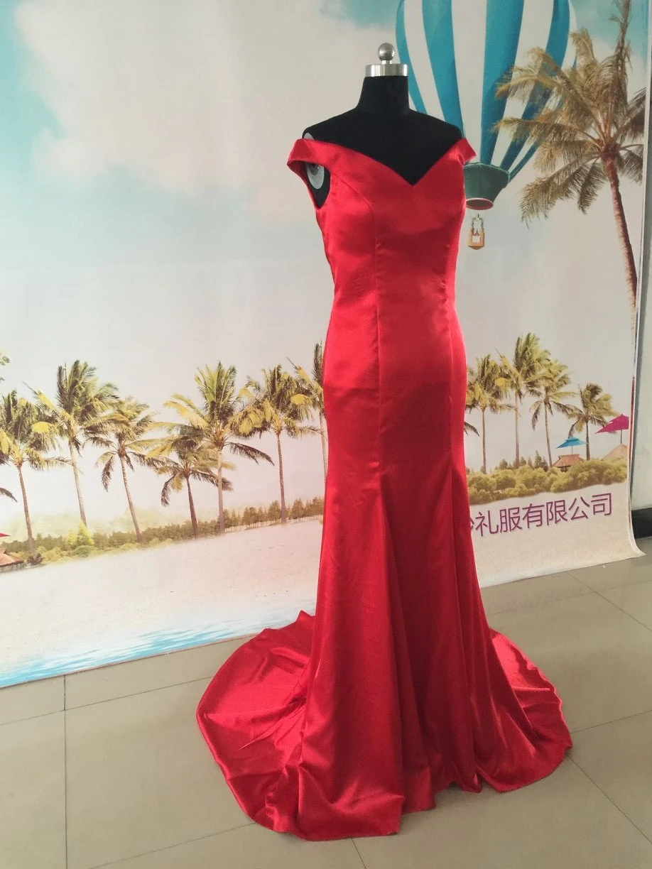 Новинка настоящая фотография элегантный v образным вырезом Русалка Длинные