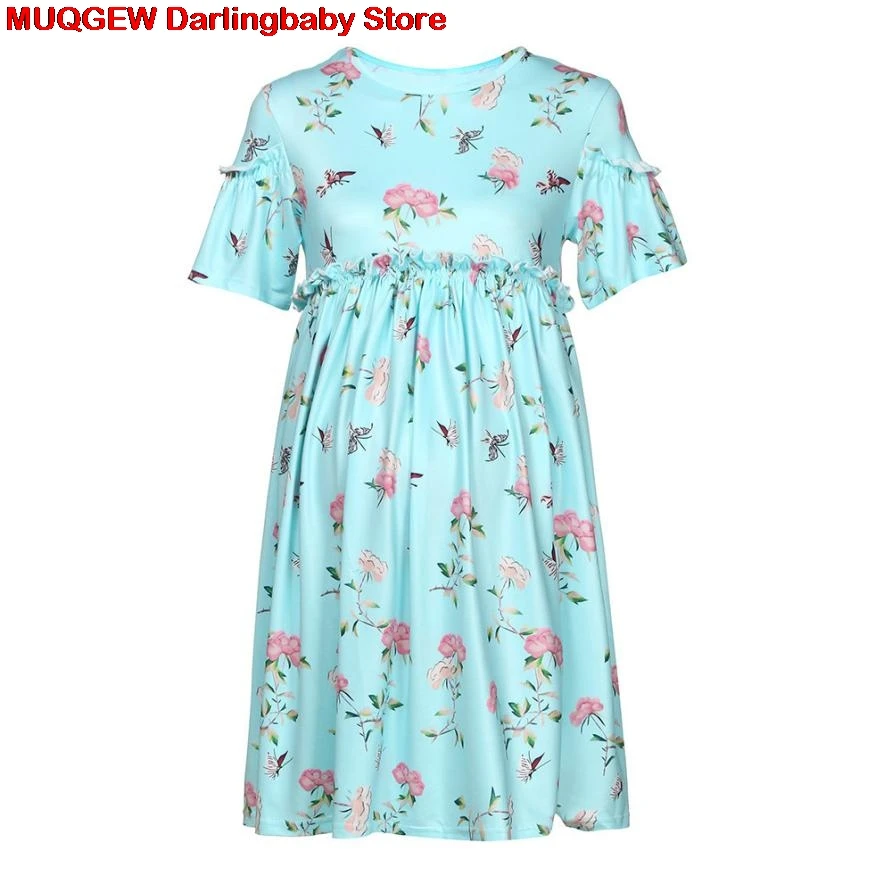 Женщин мать Повседневное цветочный элегантная Беременная материнства платья