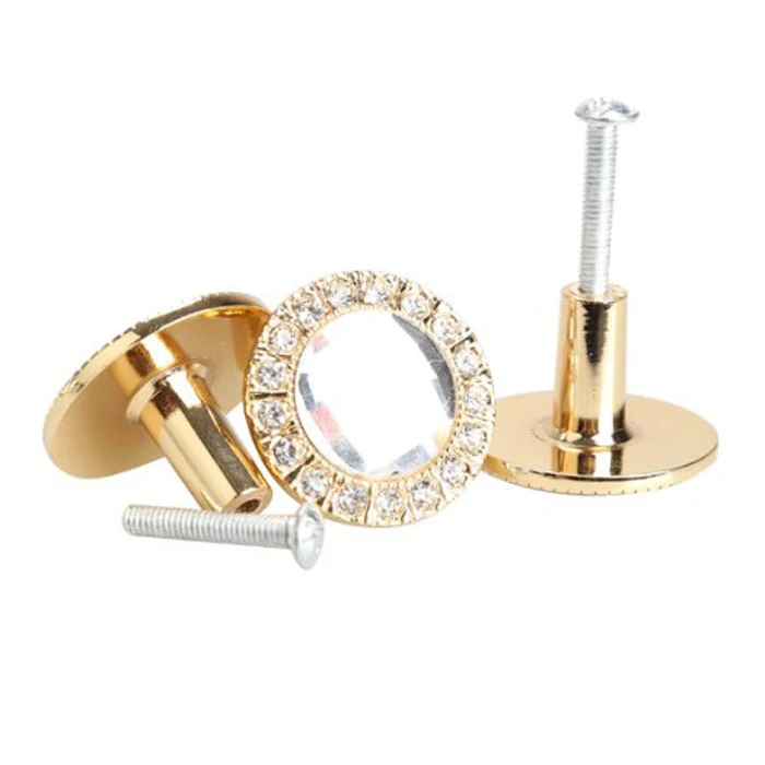 Золотая Стеклянная Ручка для комода выдвижные ручки ящика Хрустальные Ручки