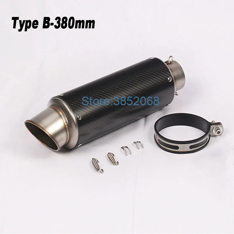 Universal inlet 61mm Motorcycle Muffler Motobike Full Carbon Fiber Escape Moto Scooter Exhaust Fit for ZX6R Z800 | Автомобили и