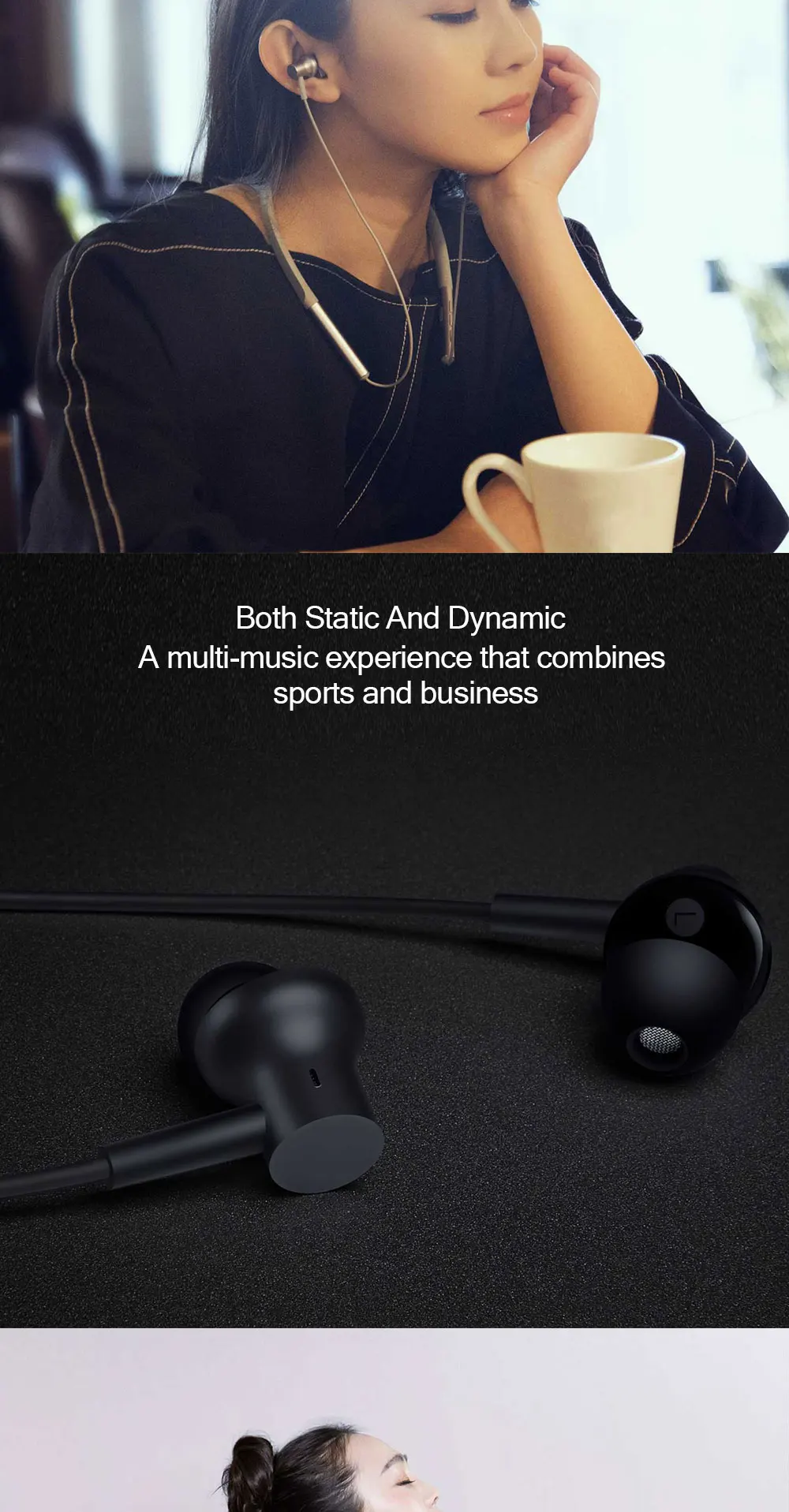 Xiaomi Bluetooth наушники с шейным воротником Спортивная беспроводная гарнитура Магнитная с микрофоном гибридный двойной драйвер динамические наушники-вкладыши