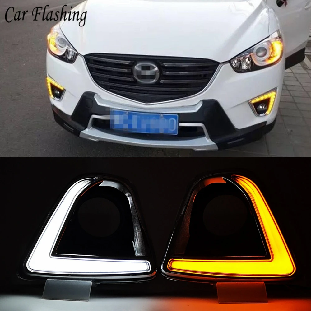 2 шт. 12 В светодиодный DRL дневные ходовые огни для Mazda cx 5 cx5 2012 2013 2014 2015 2016 с
