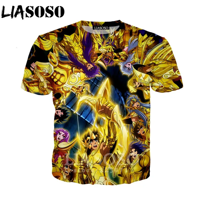 LIASOSO летняя новая модная мужская и женская толстовка с 3D принтом аниме Saint Seiya
