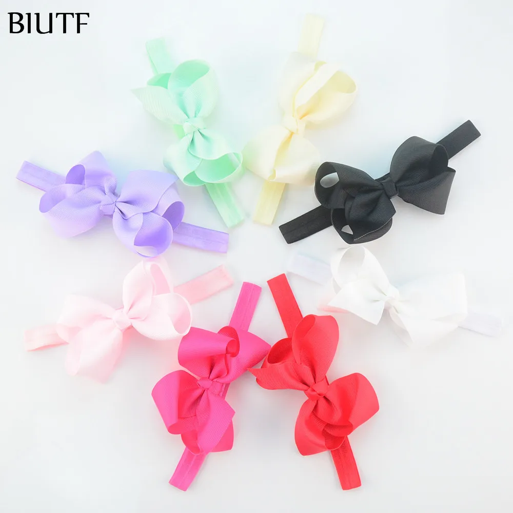 Оптовая продажа 200 шт./лот эластичная повязка на голову с лентой 4 5 дюйма бант для