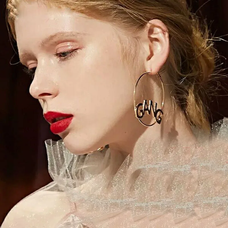 MESTILO преувеличенные золотые геометрические большие круглые серьги-кольца