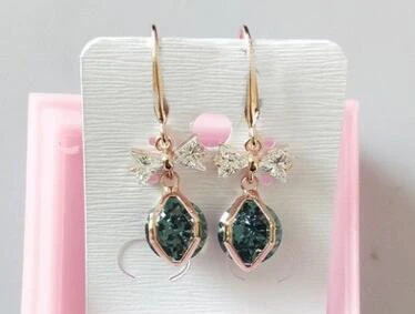 Корейская модная обувь, украшенная стразами Серьги fine Jewelry 925 Серебряные иглы длинные серьги ухо клип женский кулон серьги для женщин - Окраска металла: Ink-blue colour