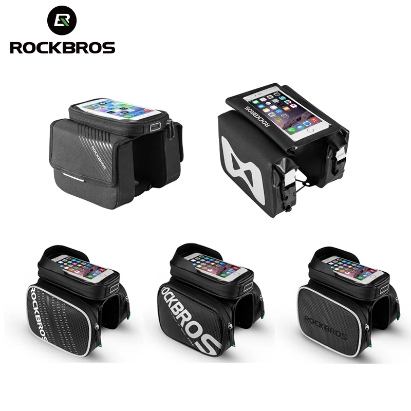 ROCKBROS 5 стильных велосипедных сумок 5," /6,0"/6," с сенсорным экраном для смартфона, велосипедная сумка, непромокаемая велосипедная передняя рама