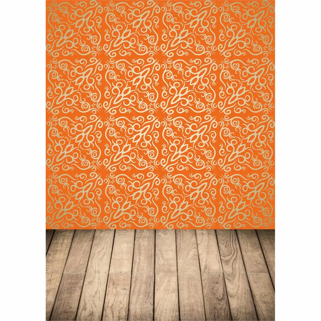 Рождественский фото фон Дамаск оранжевый золотой узор дерево новорожденный