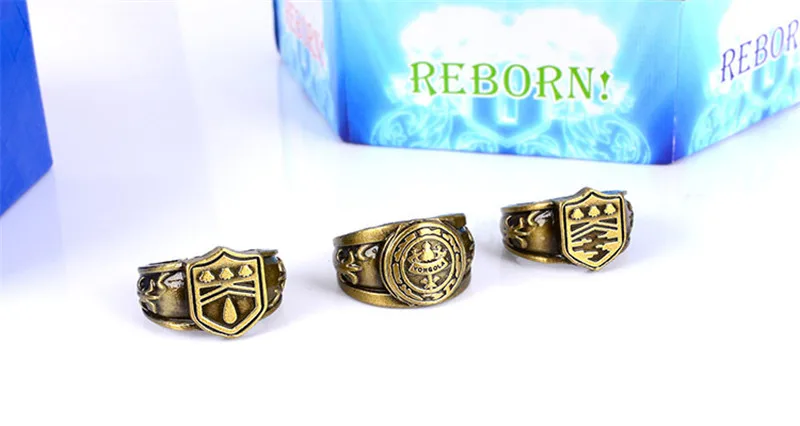 

1pc Anime Ring Katekyo Hitman Reborn Sawada Tsunayoshi Cosplay Rings Vongola Rings Men Women Jewelry Figure Toys