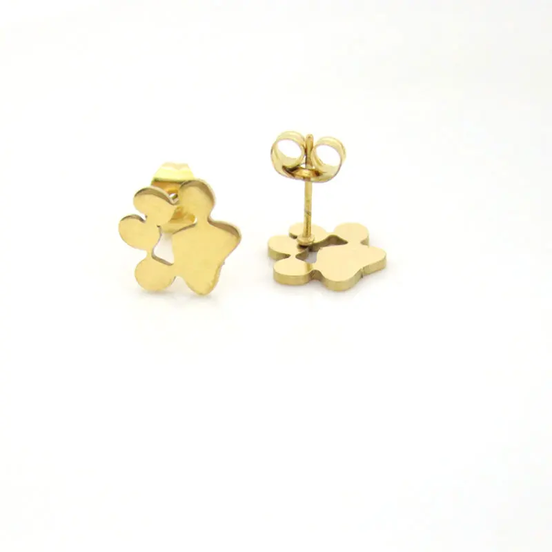 Женские серьги гвоздики из нержавеющей стали с принтом Собачья лапа|stud earrings|earrings