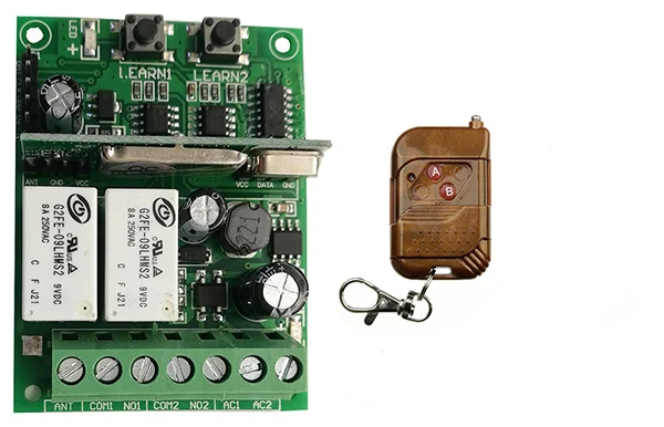 Individual learning code DC9V 12V 24V 10A 2CH Radio Controller RF Wireless Push Remote Control Switch Transmitter+Receiver | Электроника