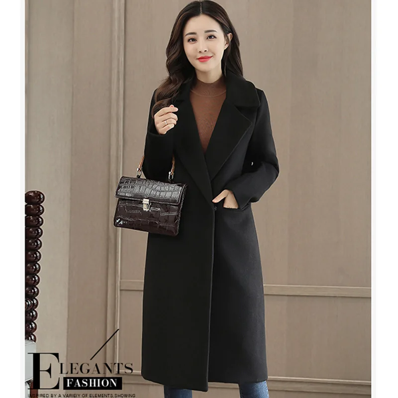 2018 Winter Women Wool Coat Long Thick Female Overcoat high quality Women's Jackets Coats Sobretudo YM106 | Женская одежда