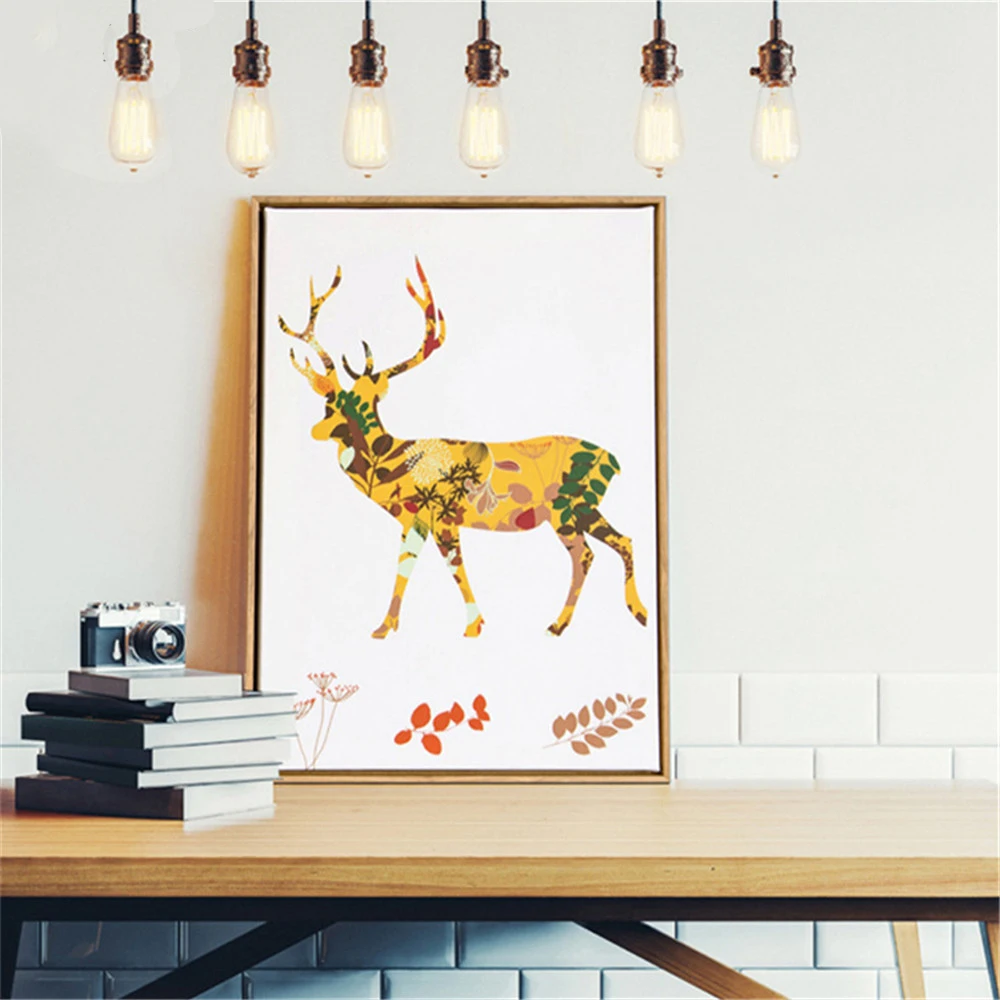 Декор для детской комнаты в скандинавском стиле Картина на холсте рисунок жирафа