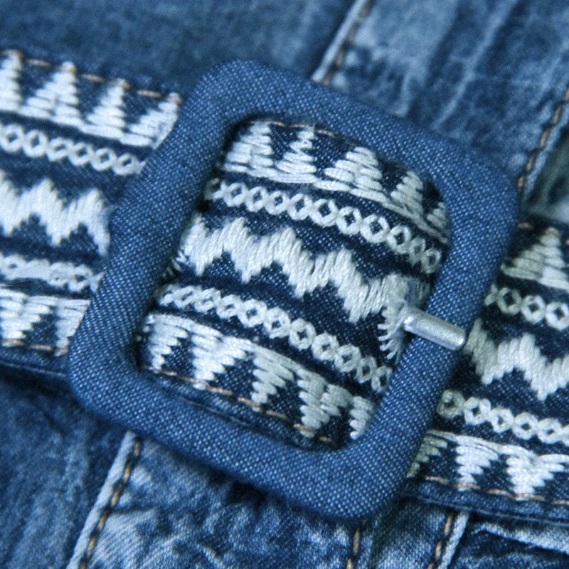 Летние женские платья 2017 платье из джинсовой ткани винтажное с цветочной