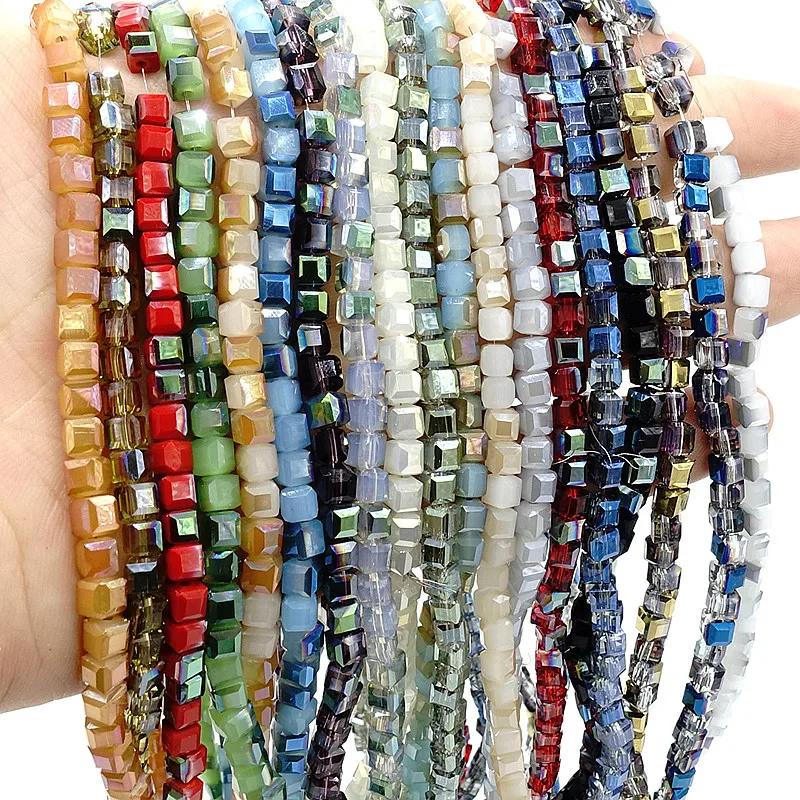 Оптовая продажа 200 шт кубические Хрустальные стеклянные бусины 2 мм DIY|beads 2mm|spacer
