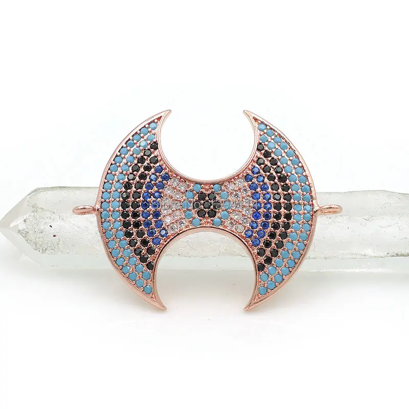 30*25*2 мм Micro Pave Kallaite &amp Black Blue Clear CZ круглые соединители подходят для мужчин и женщин