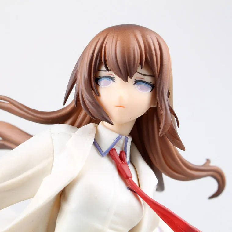Аниме Рисунок 21 см Steins Gate Makise Kurisu белое пальто Ver. 1/7 Масштаб ПВХ фигурку Модель