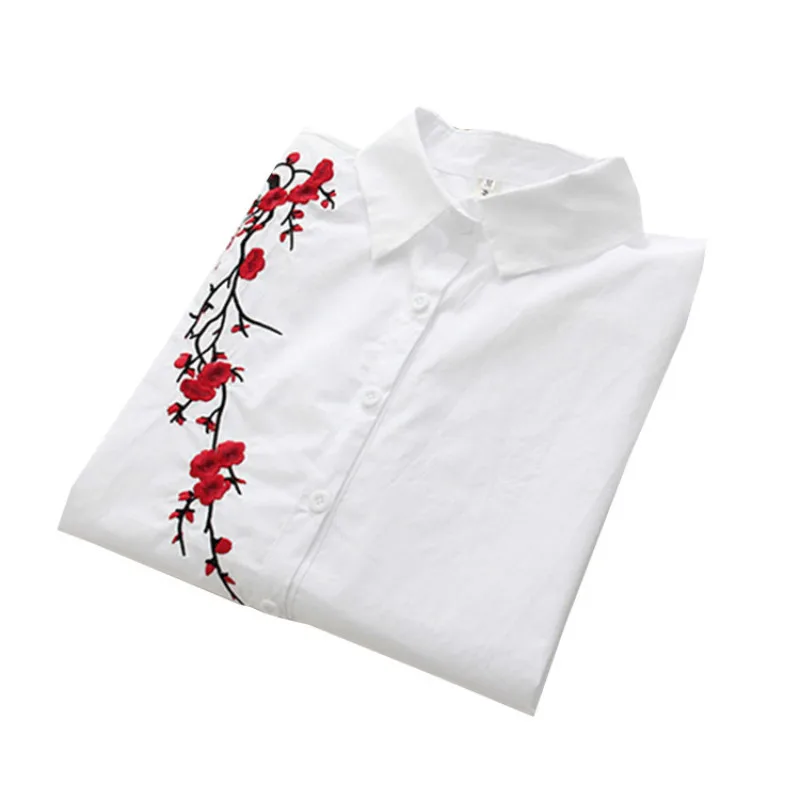 Женская рубашка с длинным рукавом белая Элегантная блузка на пуговицах