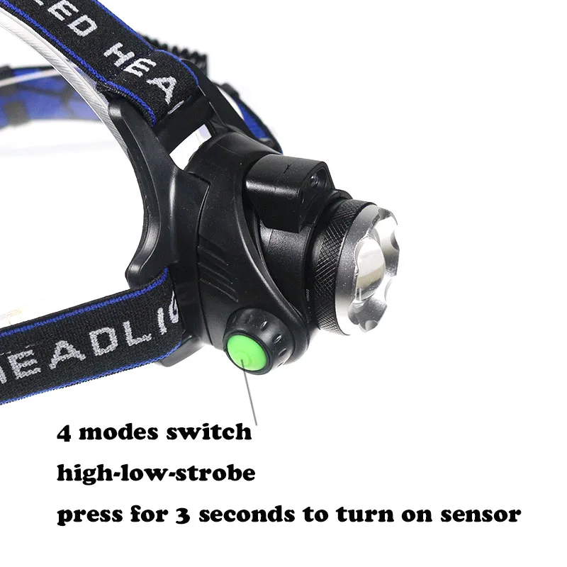 8000LM Cree XM L2 Body Motion Sensor Led Headlamp USB Rechargeable Headlight Lamp Light Zoom Head Torch Flashlight For Camping | Освещение