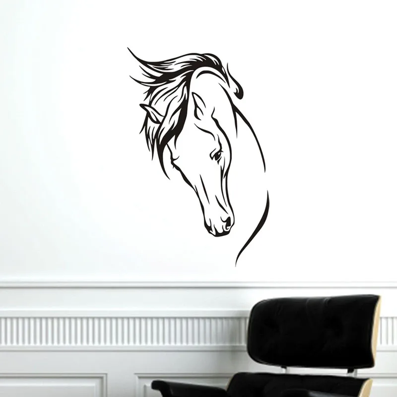 

Wall Decal Head Of Horse Wall Murals Removable Sticker Living Room Decorative Animal Home Decor