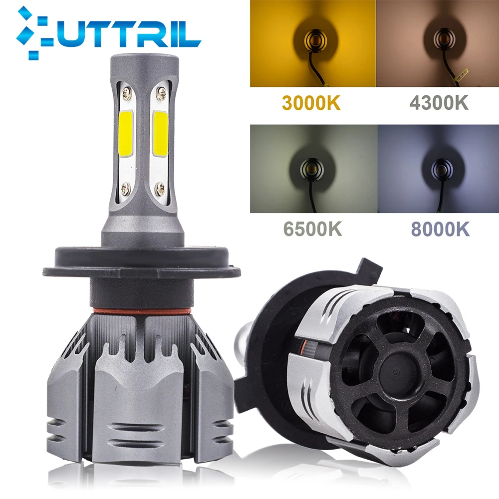 Uttril 3000K 4300K 6500K 8000K 9005 K автомобильные светодиодсветодиодный лампы H4 H7 H11 LED H1 H3 H8 H9 9006