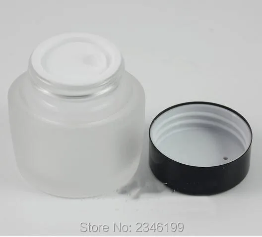 40G 40ML Transparent Frost Glass Bottle Empty Cosmetic Container Black Color Cream Sample Packaging Jar 18pcs/lot | Красота и