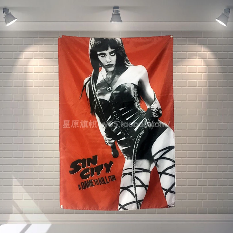 

"Sin City" Movie Banners Hanging Flag Poster Wall Sticker Cafe Restaurant locomotive club Live Background Decoration