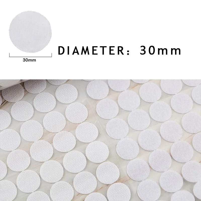 30mm white -50pairs Волшебный нейлоновый клей на крючках и петлях, стикер, крепкая самоклеящаяся нейлоновая водонепроницаемая клейкая лента для шитья, ремесло, аксессуар «сделай сам» - Цвет: 30mm white -50pairs
