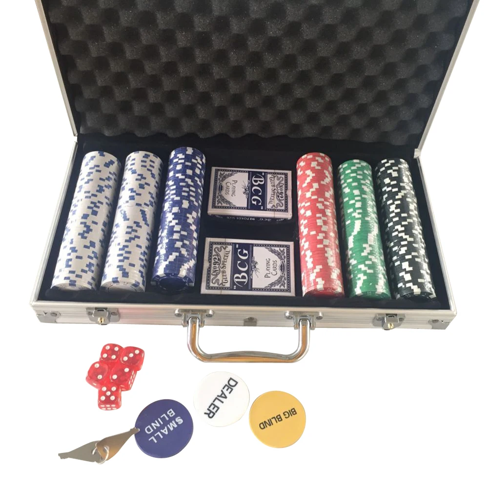 Новый портативный набор чипов для покерных игральных костей с 300 чипами