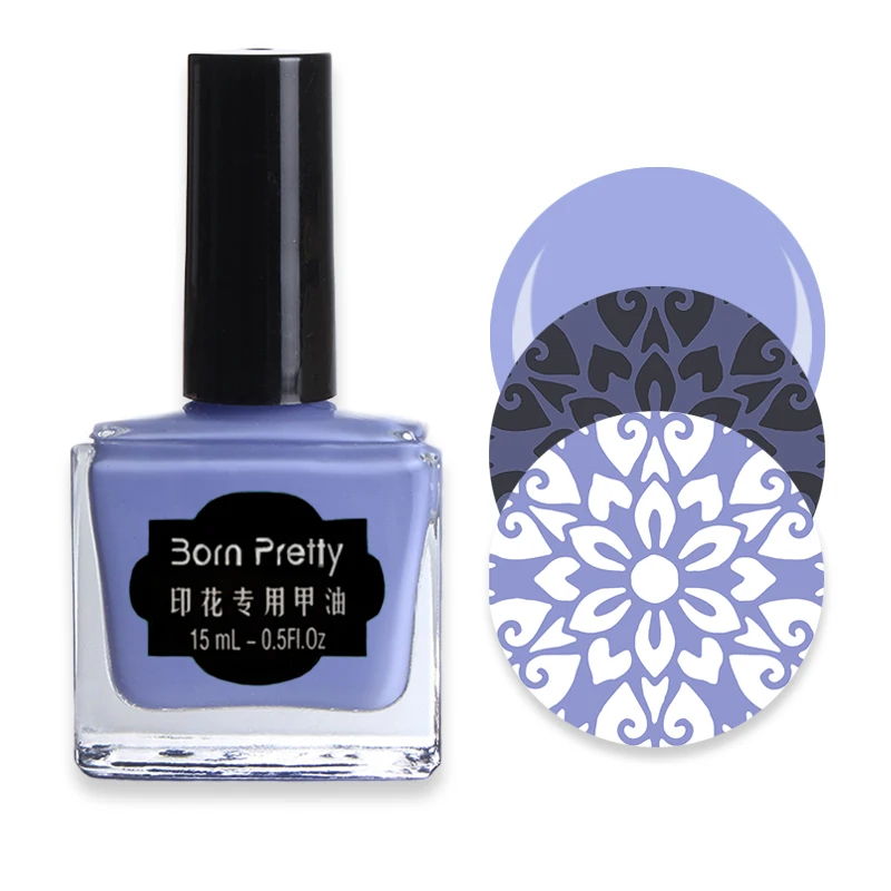 BORN PRETTY 15 мл/6 мл чистые цвета ногтей лак для стемпинга сладкий стиль стемпинг ногтей покрытие 72 Цвета Доступные лаки для ногтей