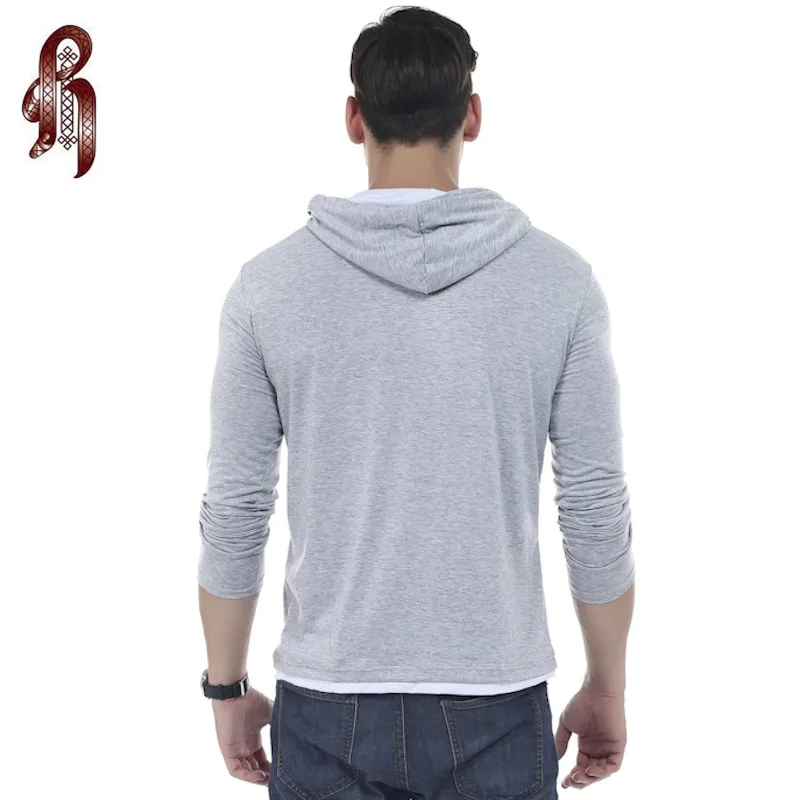 HEYKESON Футболка Мужская бренд 2018 мужская с капюшоном сшитая Дизайн Топы И Футболки