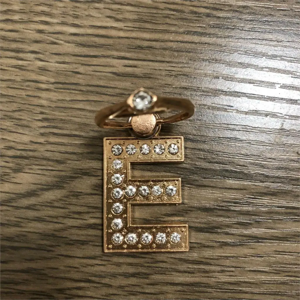 E UVR, 360 градусов, алфавит, ABC, металлическое кольцо на палец, держатель для смартфона, подставка, держатель для мобильного телефона, для huawei, всех телефонов - Цвет: E