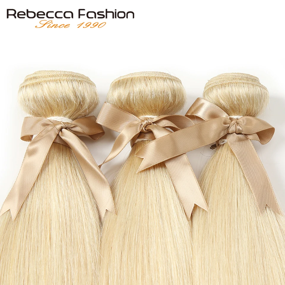 Rebecca 613 медовый блонд пряди малазийские прямые волосы 100% Remy человеческие для