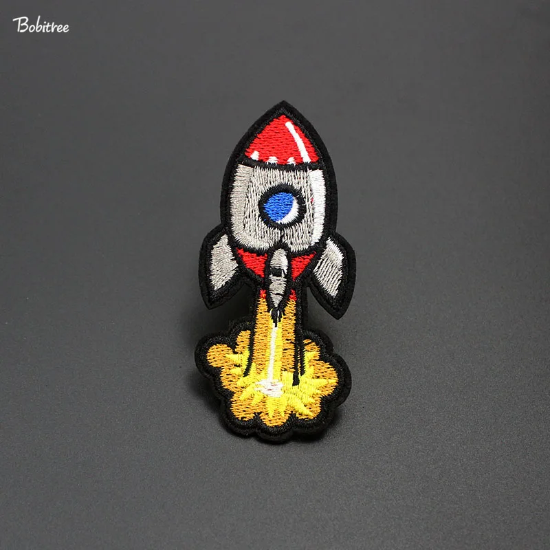Модная мультяшная нашивка The Rocket с вышивкой наклейки утюгом для одежды куртки