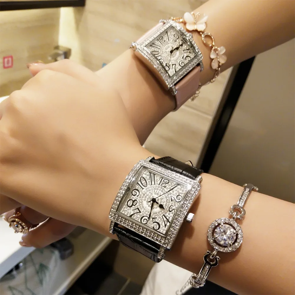 Часы наручные женские кварцевые со стразами люксовые брендовые модные|Женские