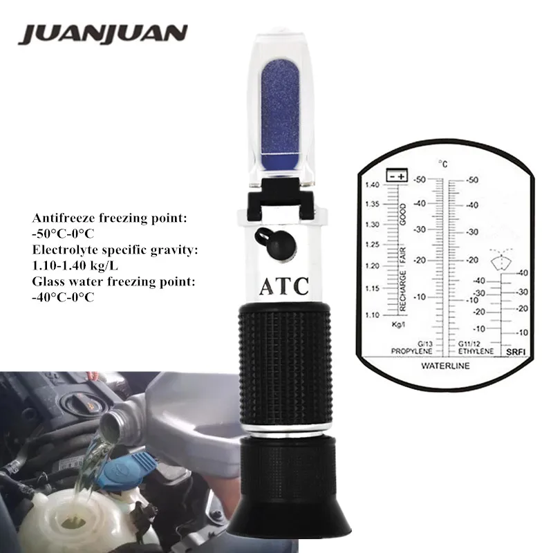 Ручной рефрактометр двигатель Жидкость гликоль точка тестер инструмент