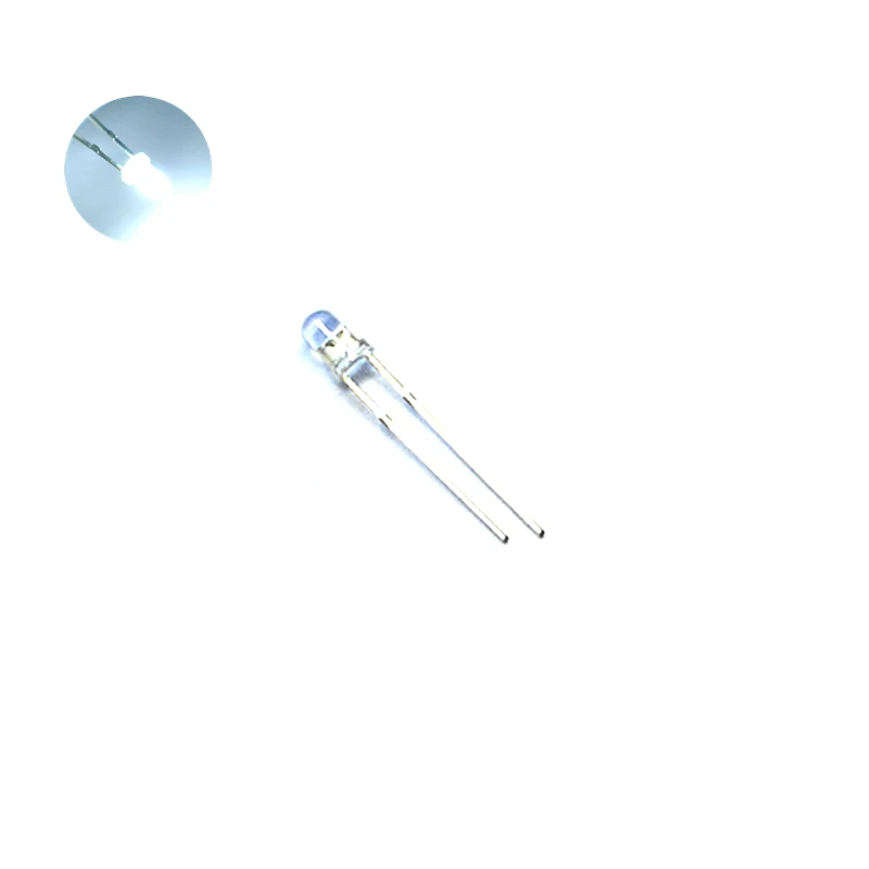 

100Pcs Light emitting diode 3MM White LED Lamp bead F3 white