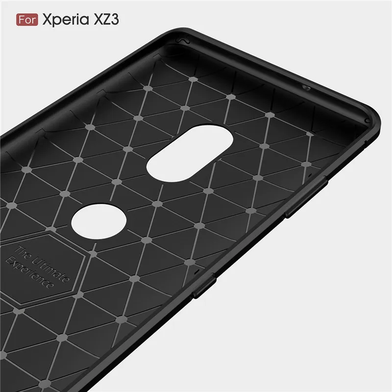 Чехол для телефона из углеродного волокна Sony Xperia XZ3 мягкий чехол ТПУ прочный