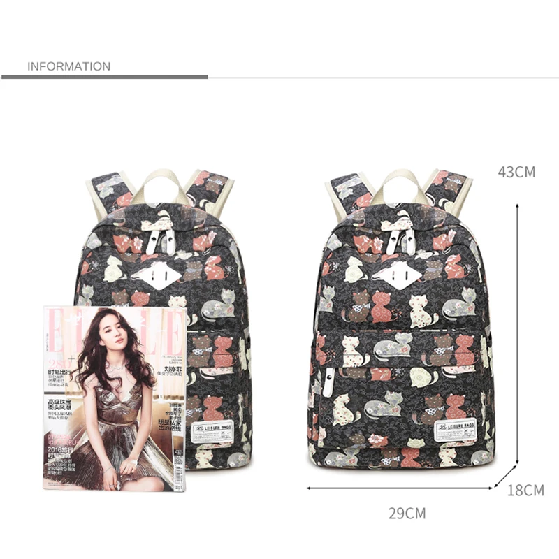 ZENBEFE симпатичный рюкзак качественный женский с принтом рюкзаки для девочек