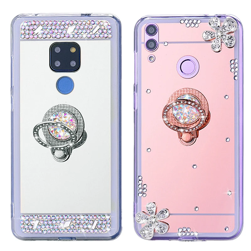 Зеркальный блестящий чехол для Huawei P30 Pro P20 Lite Mate 20 20x P Smart plus Y7 Prime 2019 Y9 2018 телефона Honor 8C 8X|Бамперы| |