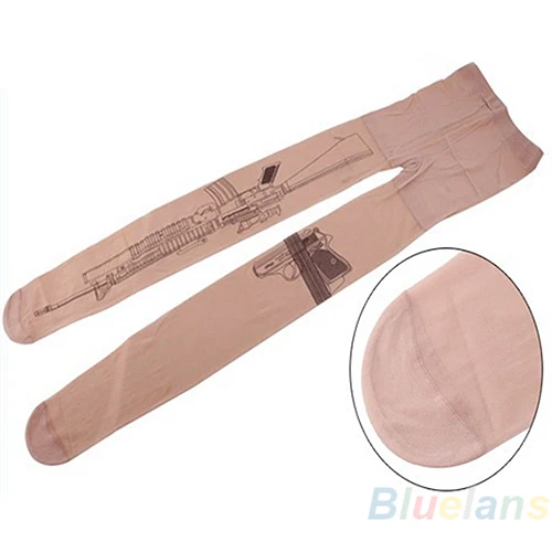 Сексуальная Machine Gun татуировки Прозрачный Колготки для новорождённых Чулки