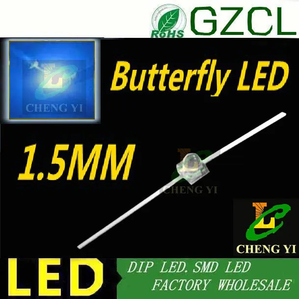 Бесплатная доставка синий светодиод бабочка 1 5 мм TR8 TR10 нм dip мини dip|dip led|led led1 led |