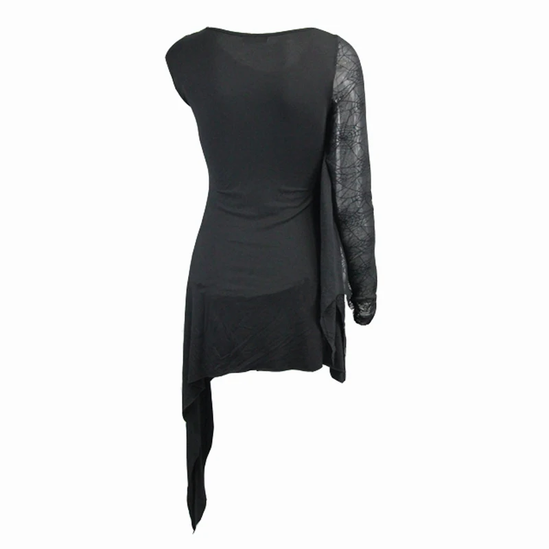 

Devil Fashion Gothic Punk Women's T-shirts Spider Lace O-Neck Top Tees With Cape For Spring Summer T-Shirts
