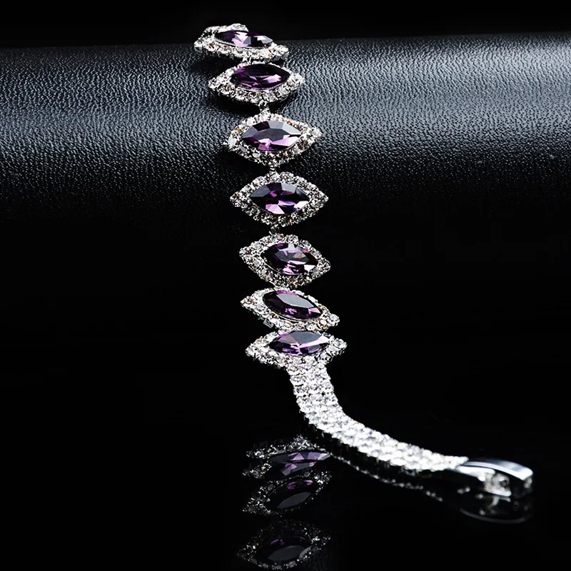 Роскошные браслеты с кристаллами для женщин серебряные и обручи женские