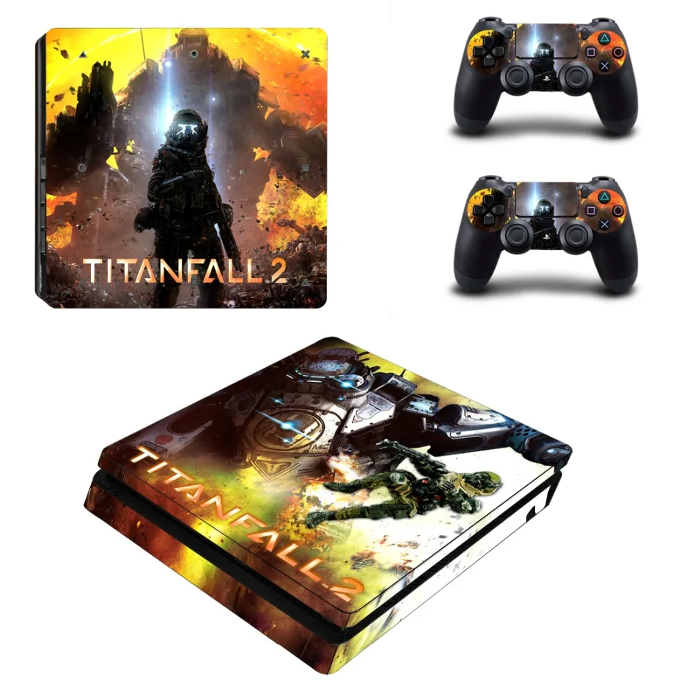 Виниловая наклейка Titanfall 2 PS4 Slim Skin для консоли Playstation 4 и контроллеров Skin|Наклейки|